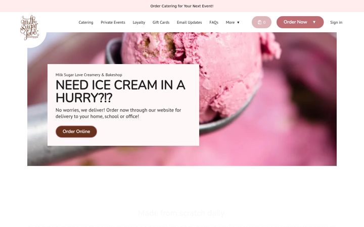 Screenshot of milksugarlove.com
