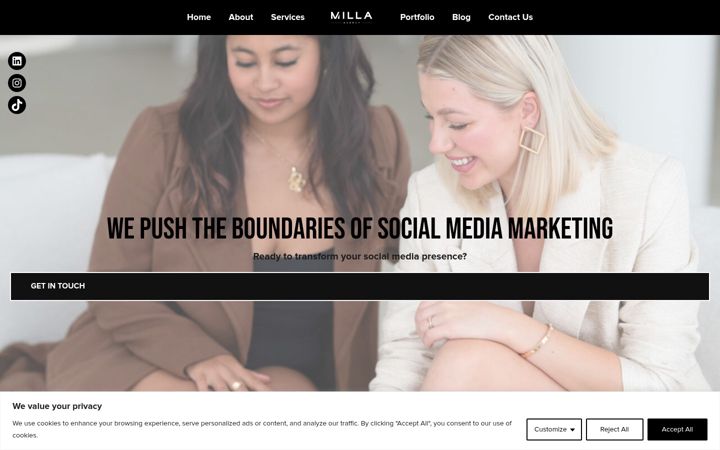 Screenshot of millaagency.com