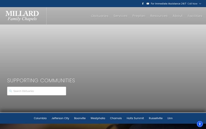 Screenshot of millardfamilychapels.com