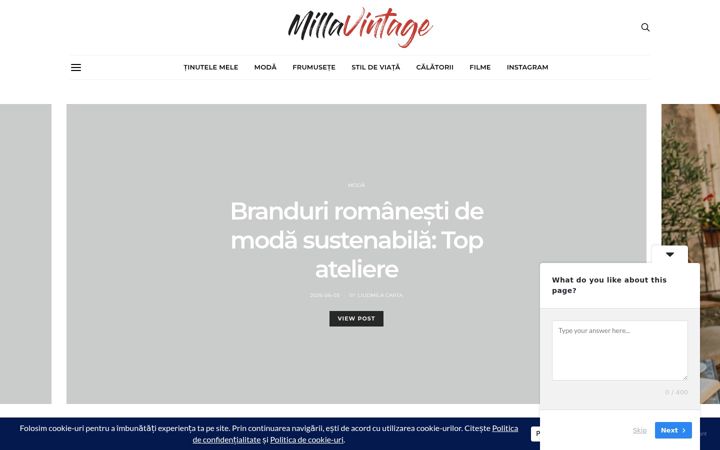 Screenshot of millavintage.com