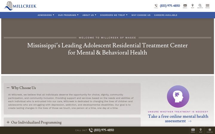 Screenshot of millcreekofmagee.com