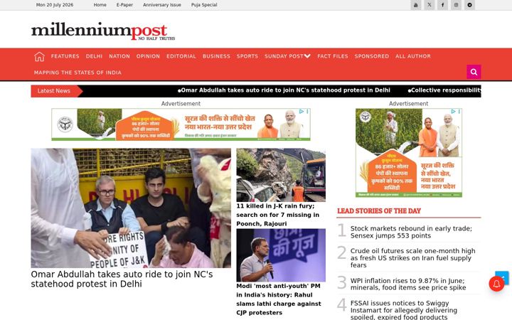 Screenshot of millenniumpost.in