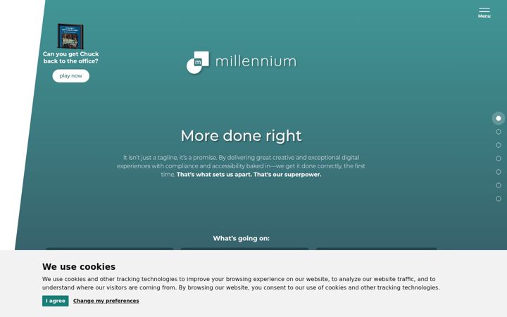 Skjermbilde av millenniumweb.com
