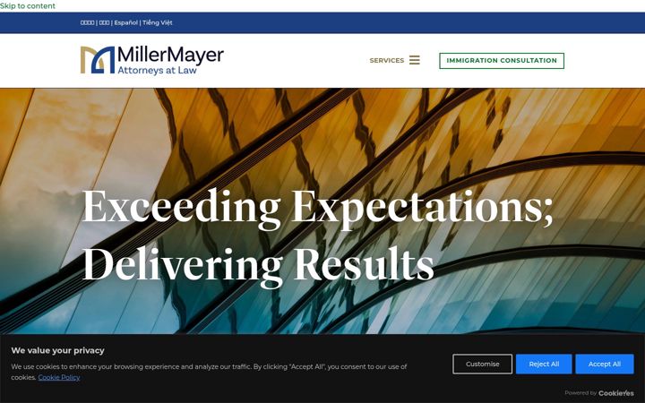 Screenshot of millermayer.com