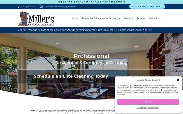 Screenshot of millerselitecleaning.com