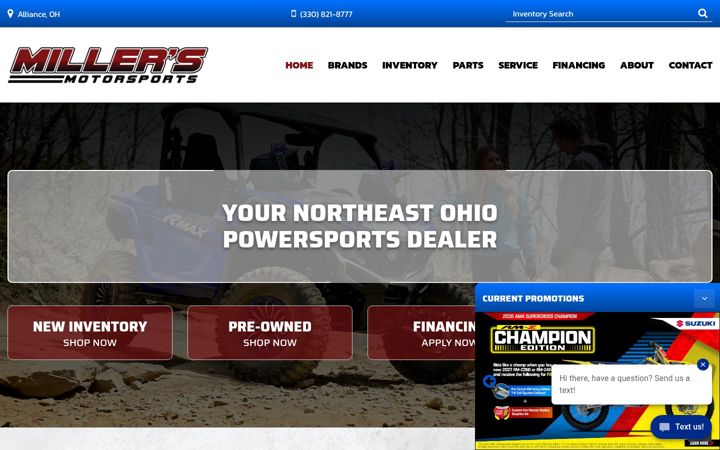 Screenshot of millersmotorsportsalliance.com