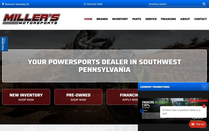 Screenshot of millersmotorsportsrostraver.com