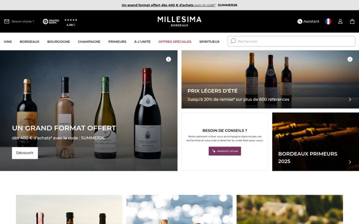 Screenshot of millesima.fr