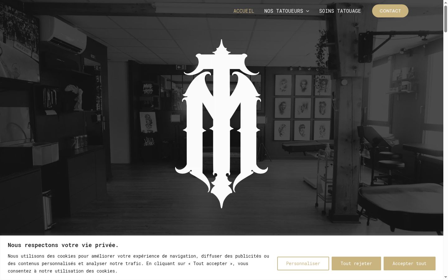 Captura de pantalla del banner de consentimiento mostrado antes de cualquier interacción