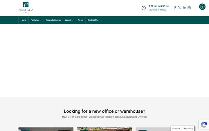 Screenshot of millfieldestates.com