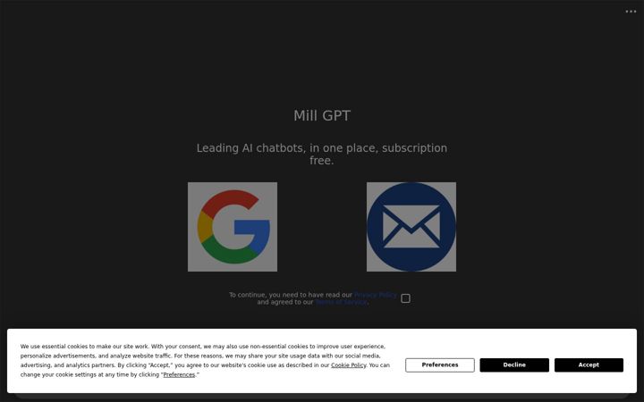 Screenshot of millgpt.com