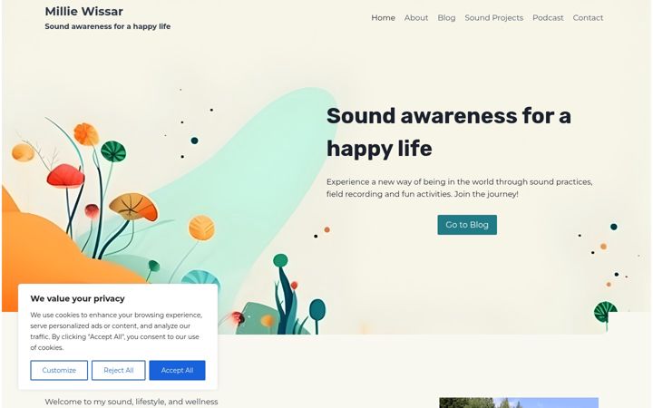 Screenshot of milliewissar.com