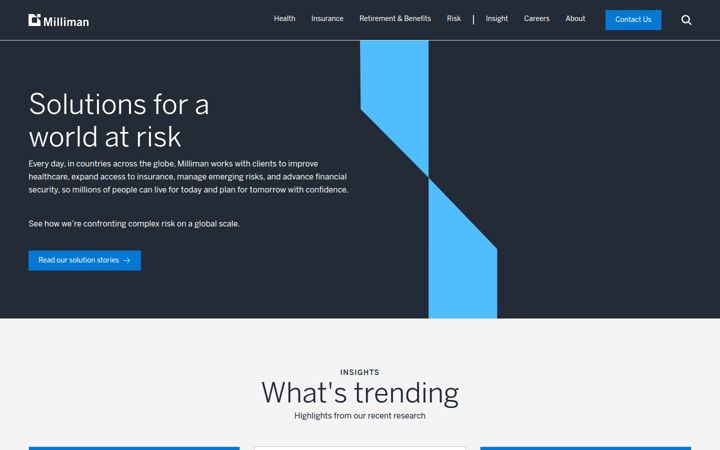 Screenshot of milliman.com