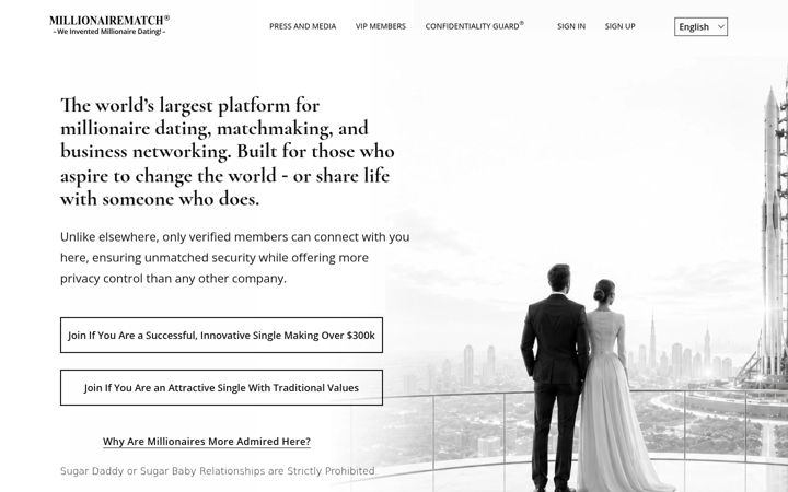 Screenshot of millionairematch.com