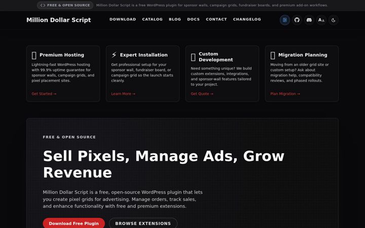 Screenshot of milliondollarscript.com