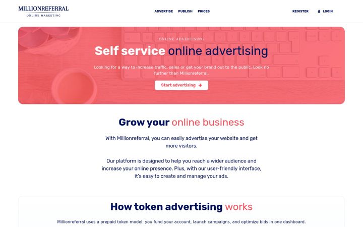 Screenshot of millionreferral.com