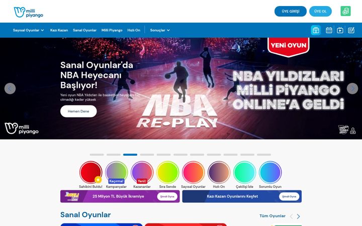 Screenshot του millipiyangoonline.com