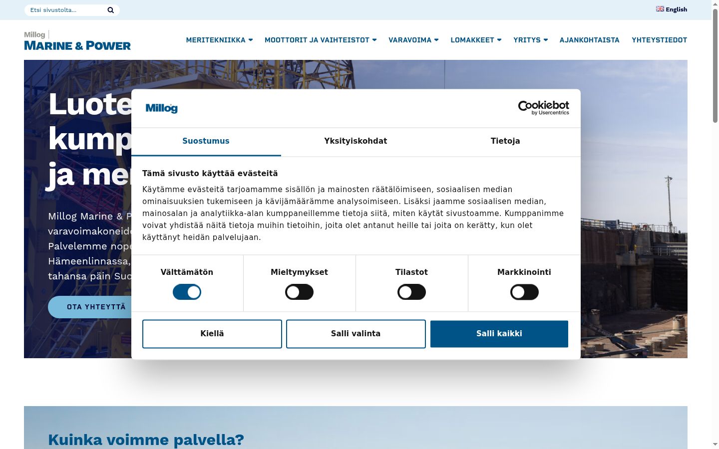 Screenshot tal-banner tal-kunsens muri qabel kwalunkwe interazzjoni