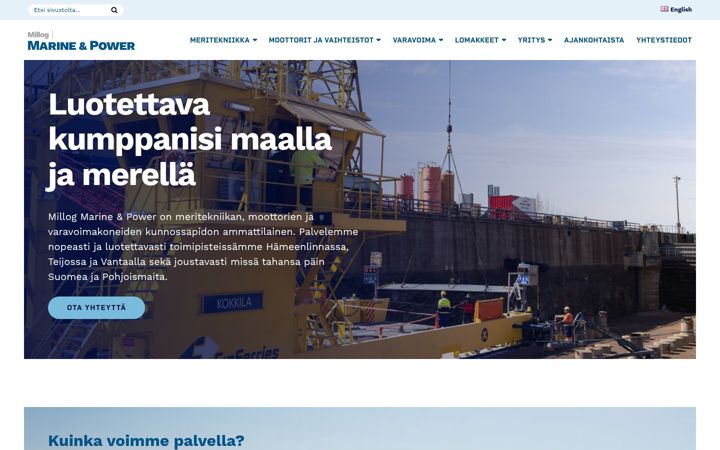 Screenshot of millog-mp.fi