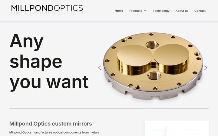 Screenshot of millpondoptics.com