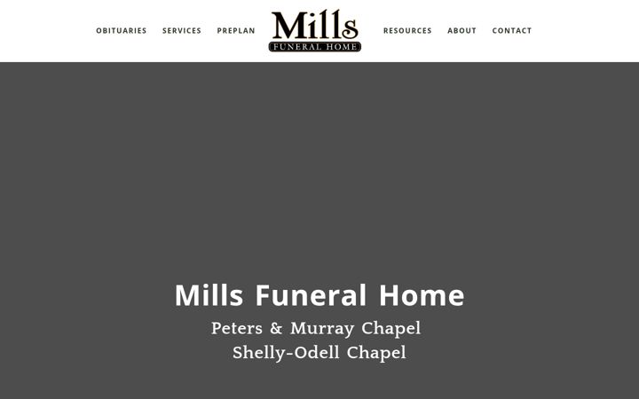 Screenshot of millsfuneral.com
