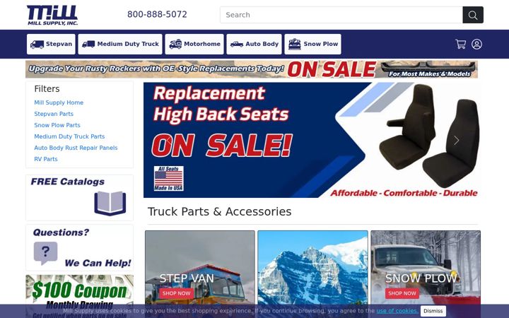 Екранна снимка на millsupply.com