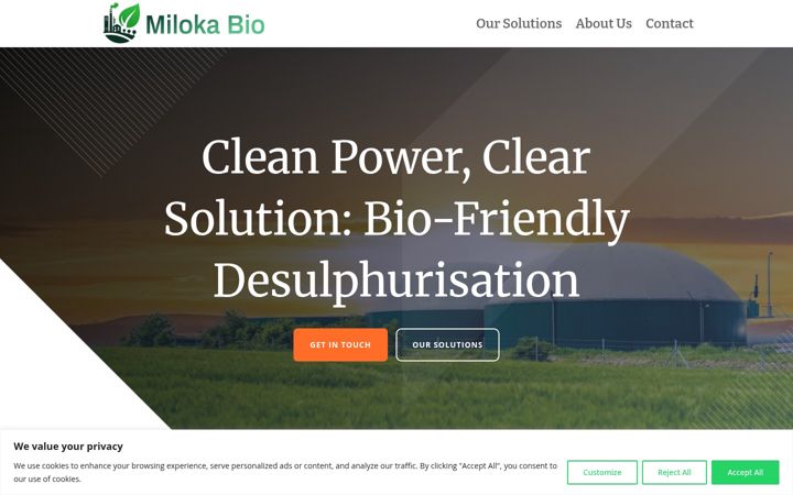 Screenshot of milokabio.com