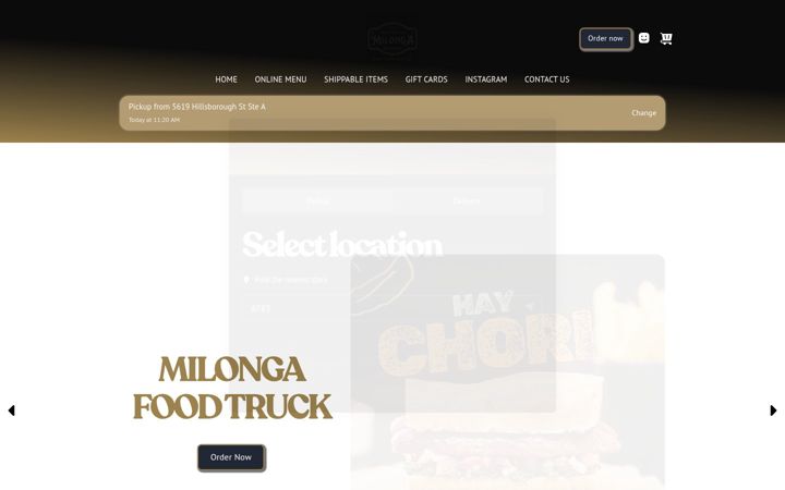 Screenshot of milongabakery.com