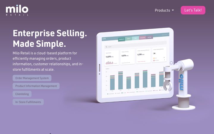 Screenshot of miloretail.com