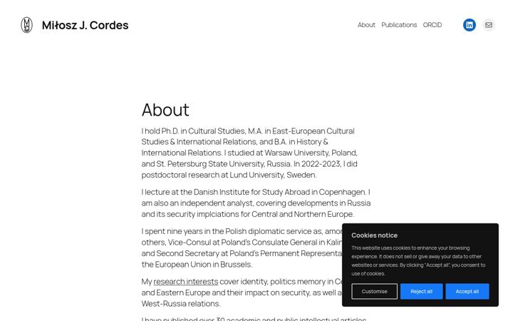Screenshot of miloszcordes.com