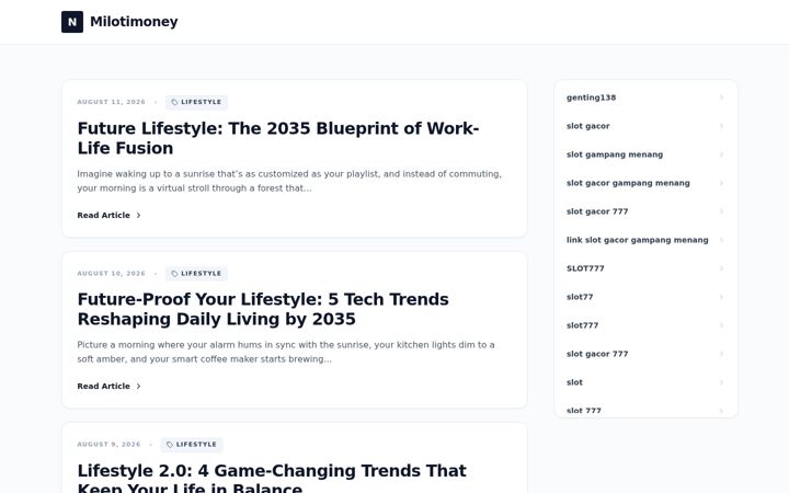Screenshot of milotimoney.com