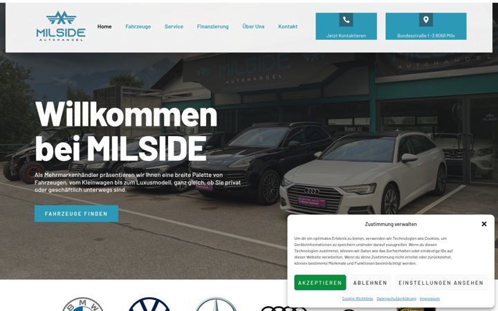Screenshot of milside-autohandel.com