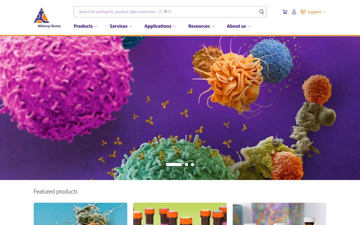 Screenshot of miltenyibiotec.com