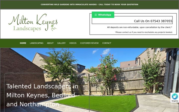 Screenshot of miltonkeyneslandscapes.com