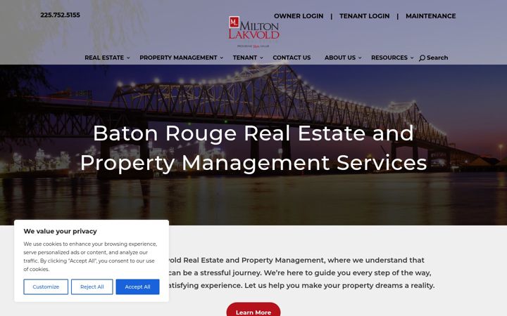 Screenshot of miltonlakvold.com