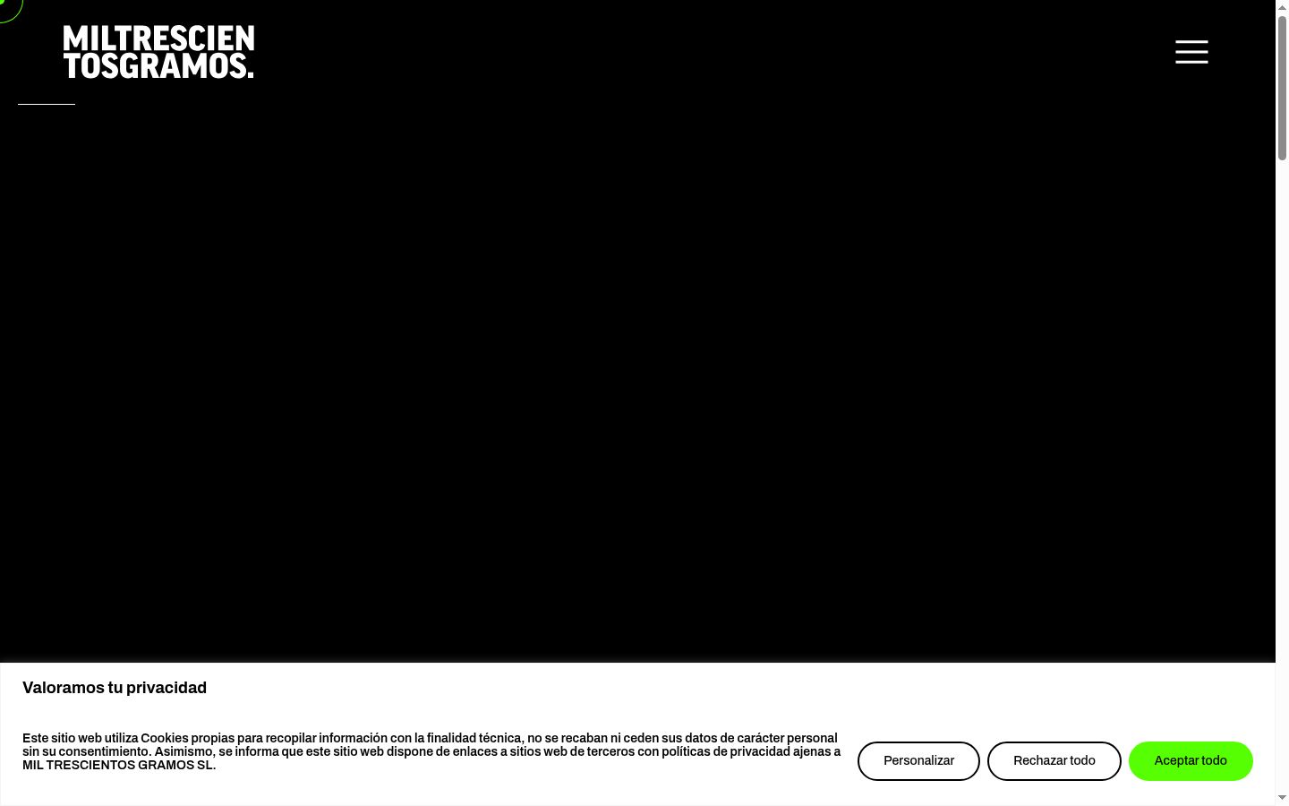 Capture d'écran de la bannière de consentement affichée avant toute interaction