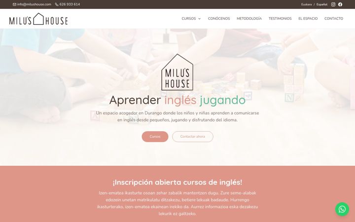 Screenshot of milushouse.com