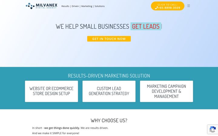 Screenshot of milvanex.com