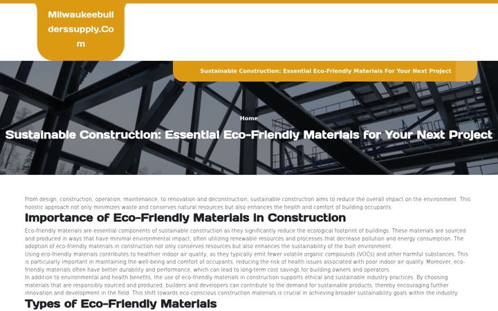 Screenshot of milwaukeebuilderssupply.com