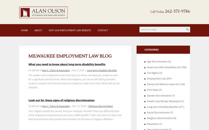 Screenshot of milwaukeeemploymentlawattorneys.com