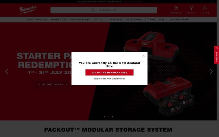 Skjámynd af milwaukeetool.co.nz