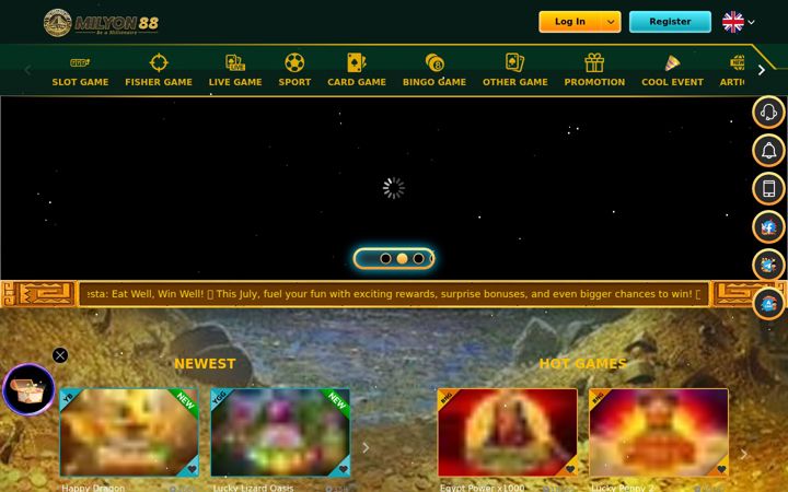 Screenshot of milyon88.cx