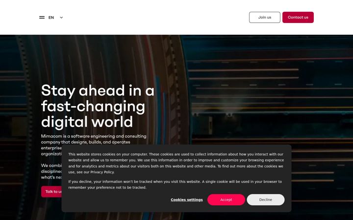 Screenshot of mimacom.com