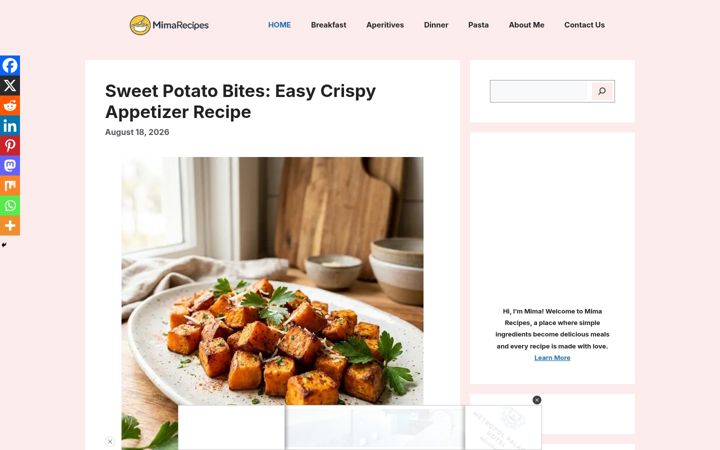 Screenshot of mimarecipes.com