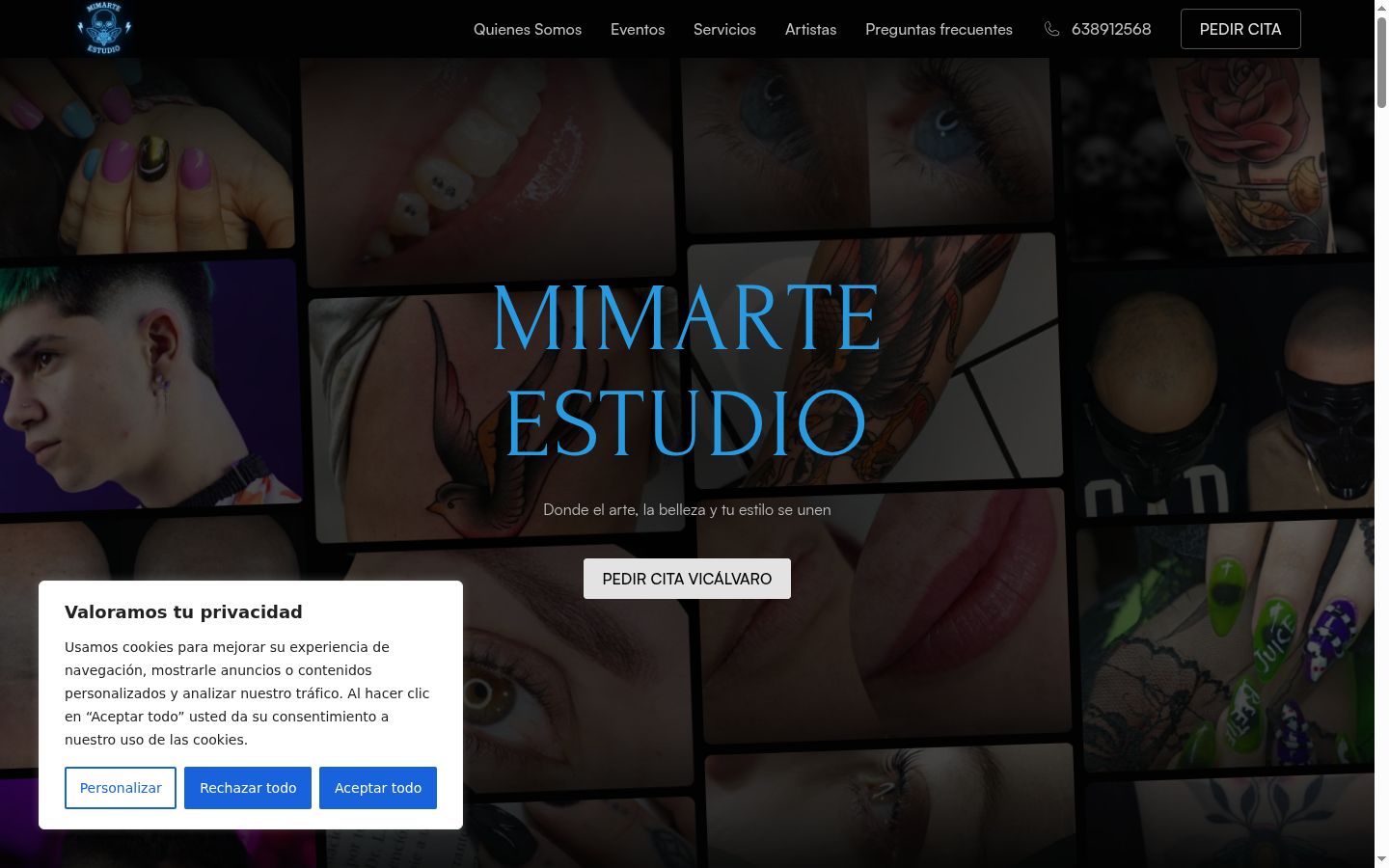 Screenshot del banner di consenso mostrato prima di qualsiasi interazione