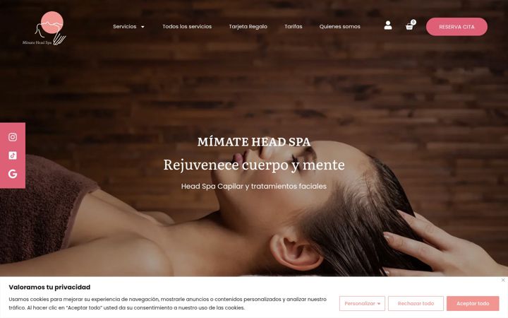 Screenshot of mimateheadspa.com