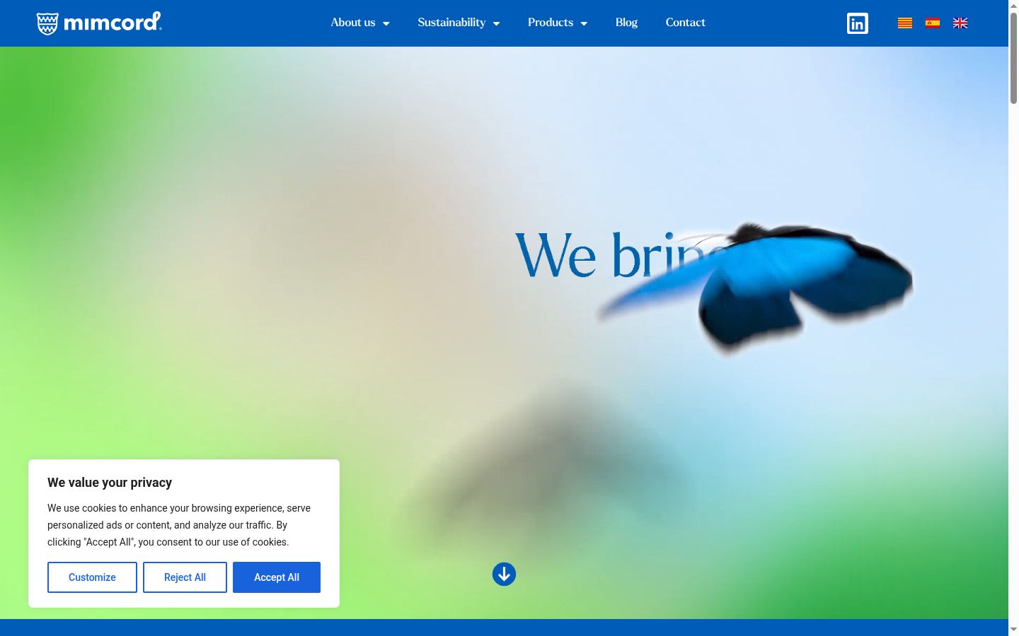 Screenshot of the consent banner shown before any interaction