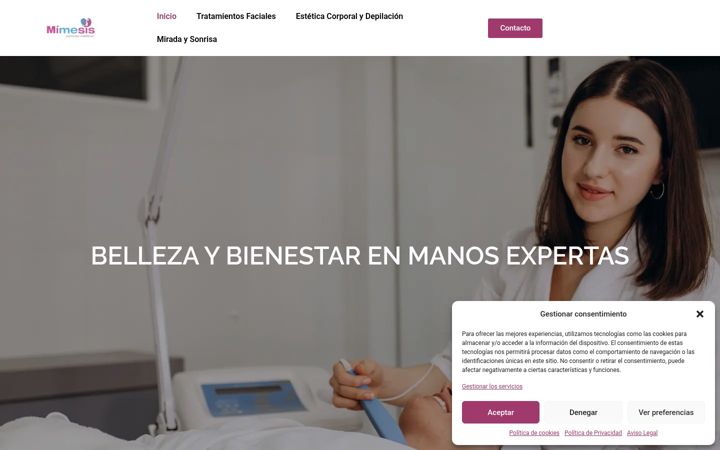 Screenshot of mimesisserviciosesteticos.com