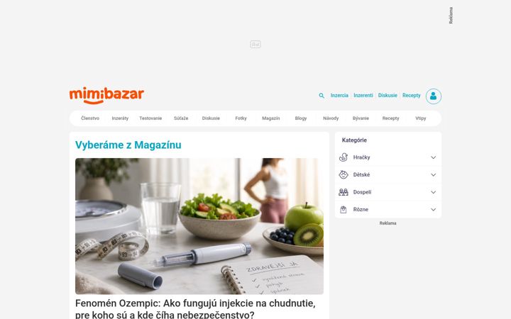 Screenshot of mimibazar.sk