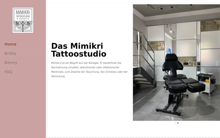 Screenshot of mimikri-tattoo.com